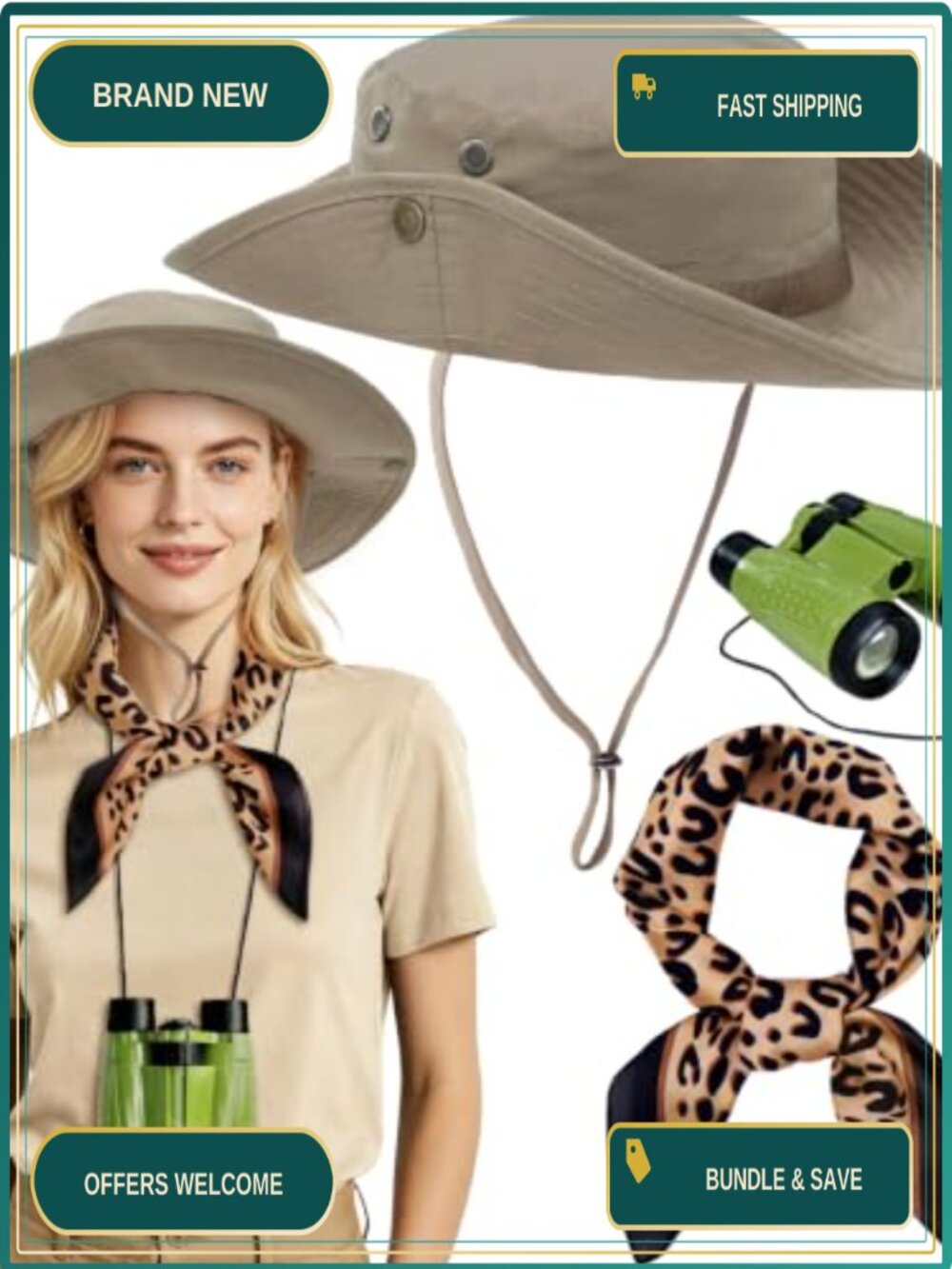 Safari Costume Set Women 3 Pcs Halloween Zookeeper Explorer Outfit